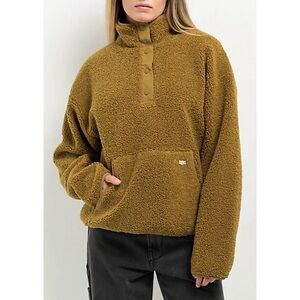 Cozy Brown Sherpa Fleece Pullover Jacket
